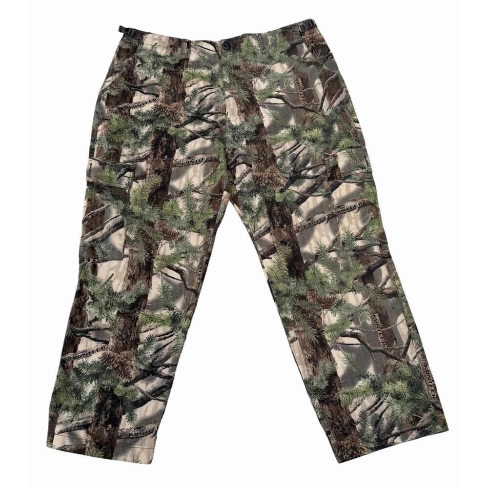 CABELAS SECLUSION 3D MENS 38 KONIFER CAMO ADJUSTABLE HUNTING CARGO PANTS POCKETS